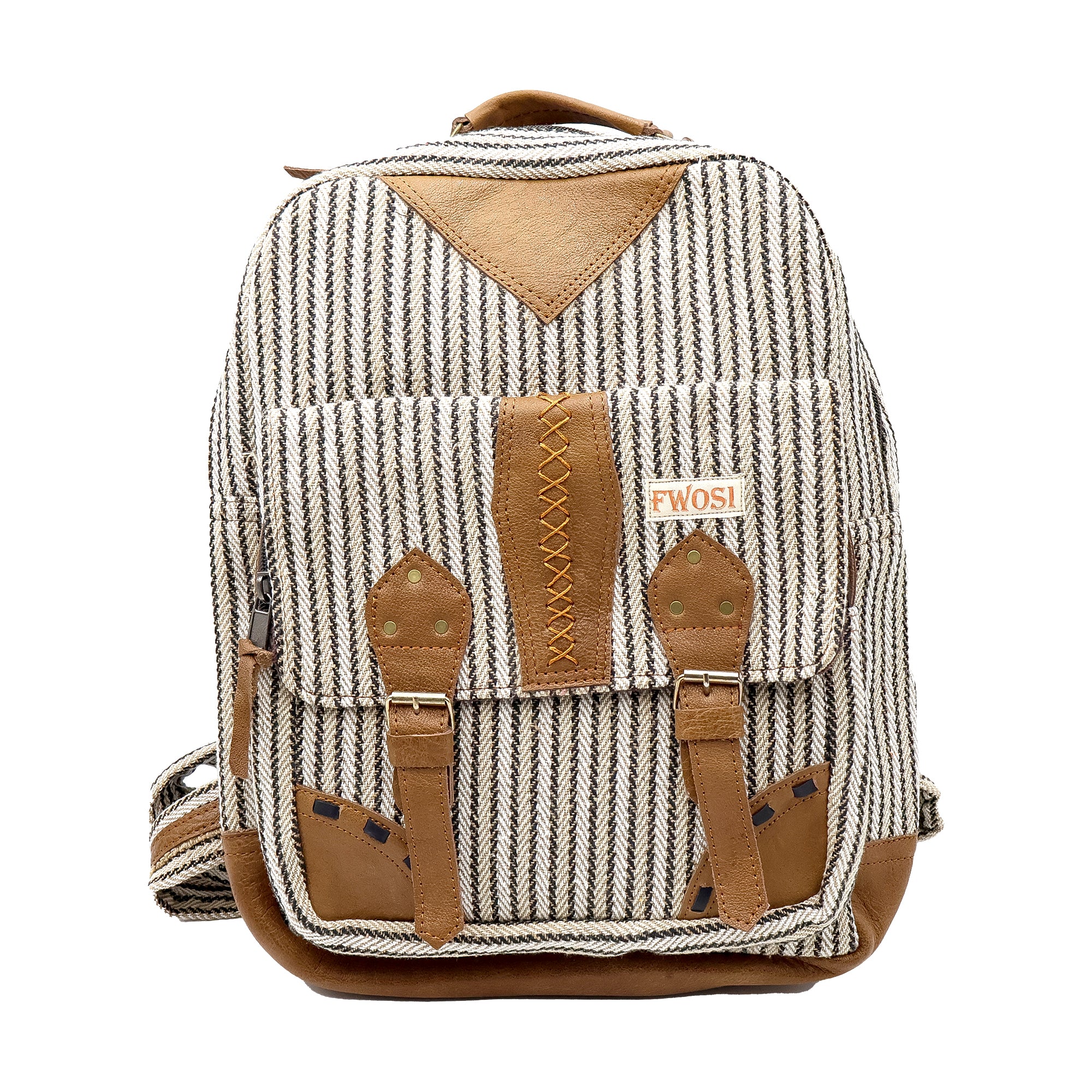 Handmade Unisex Leather Hemp Backpack For Men & Women