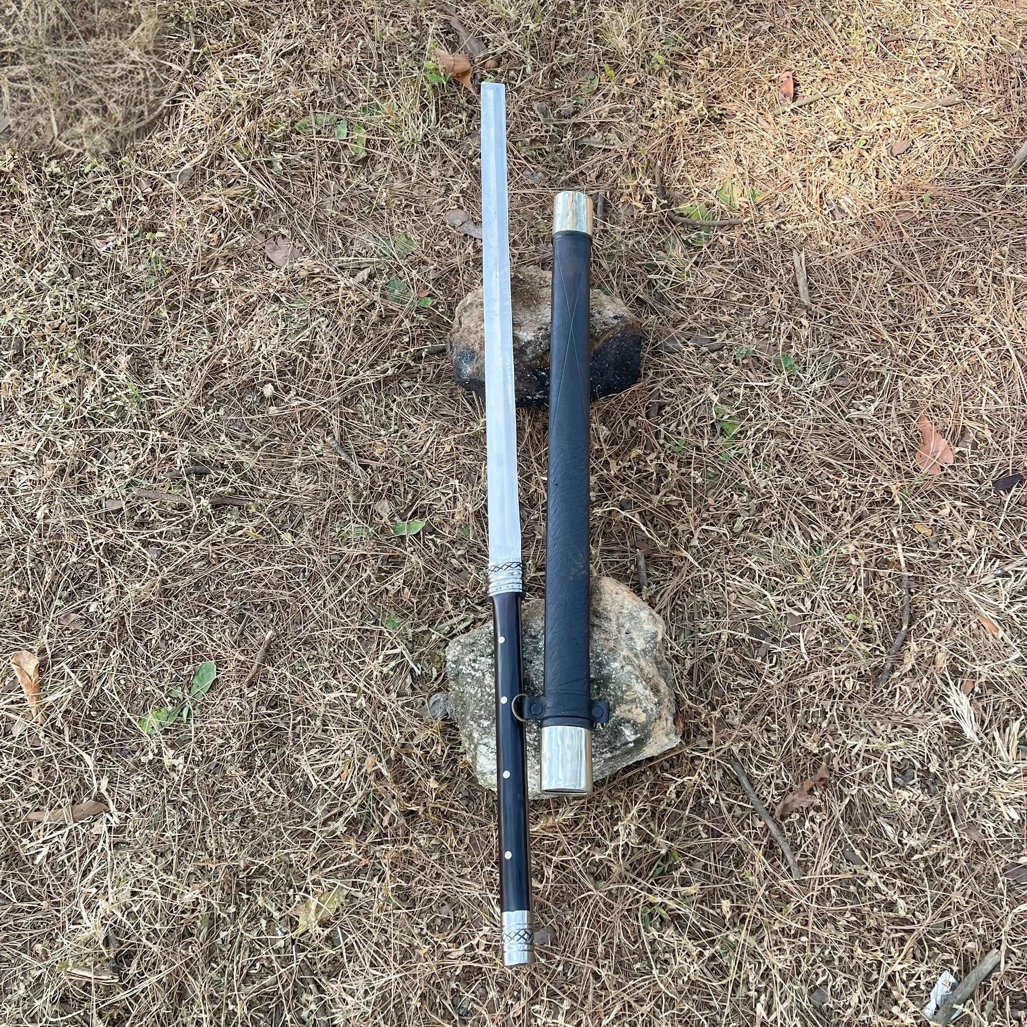 25 Inch Katana Sword with Leather Sheath