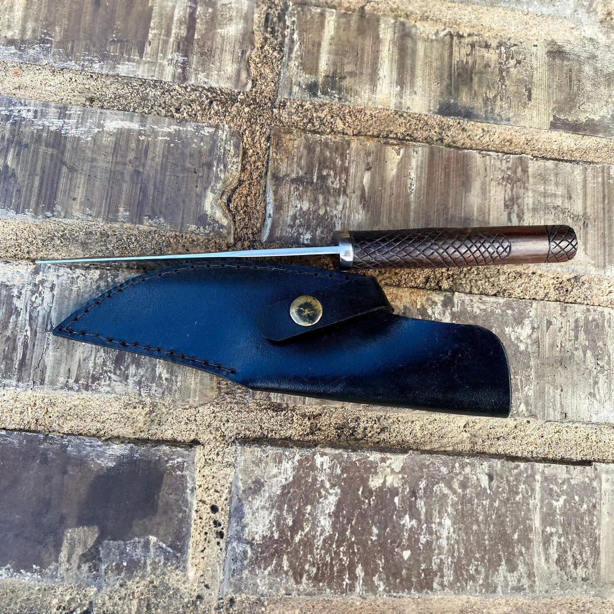 Handmade Pocketknife with Sheath, Small Bowie Knife Sharp