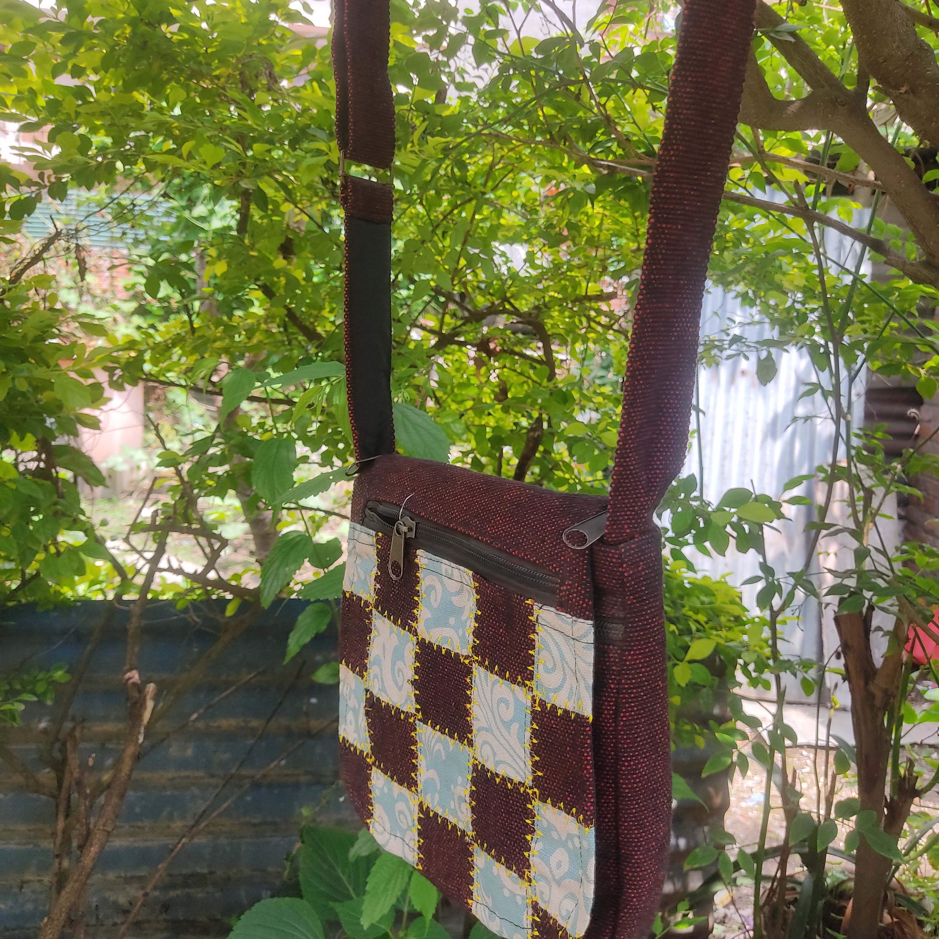 Cotton Patchwork Crossbody Bag - FWOSI