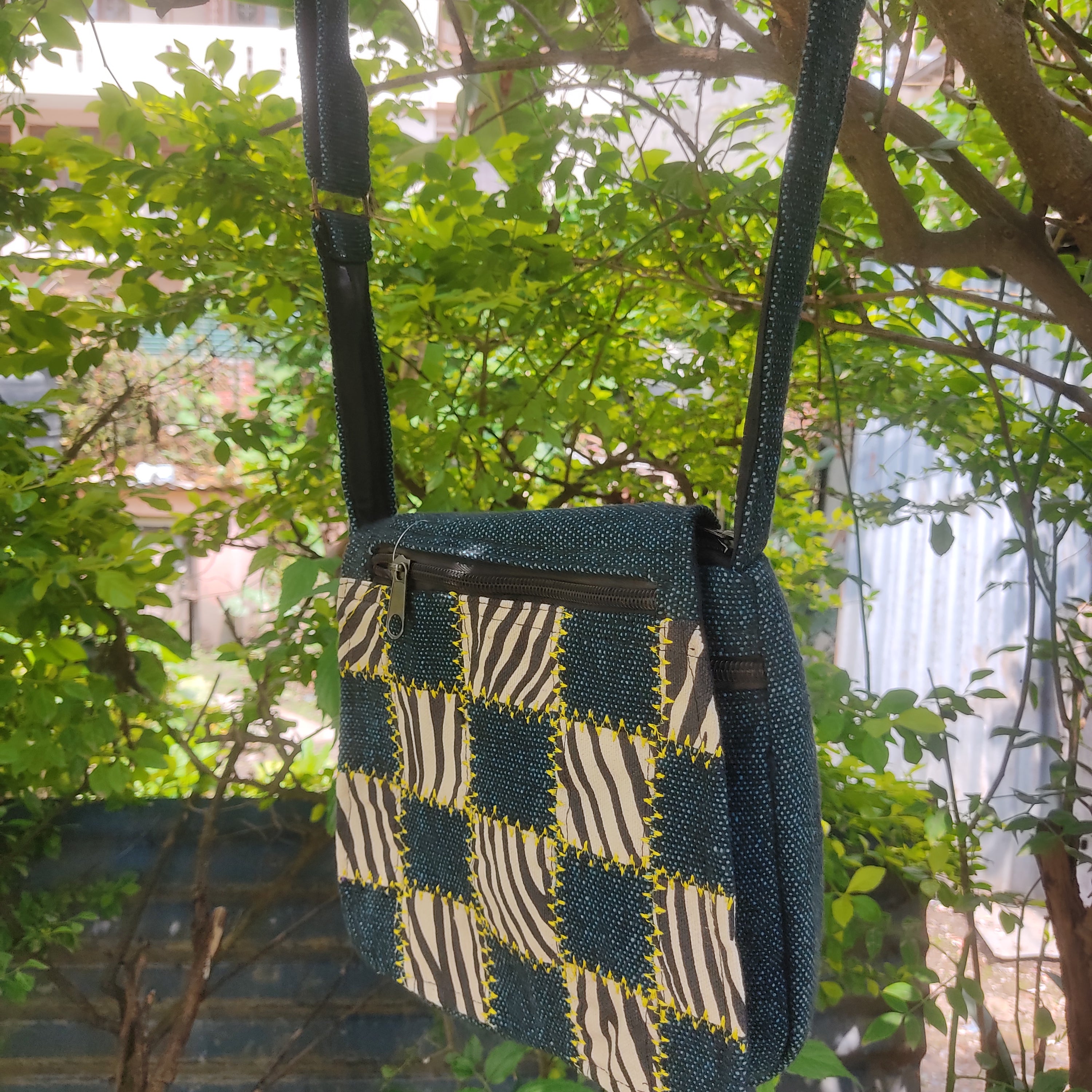 Cotton Patchwork Crossbody Bag - FWOSI