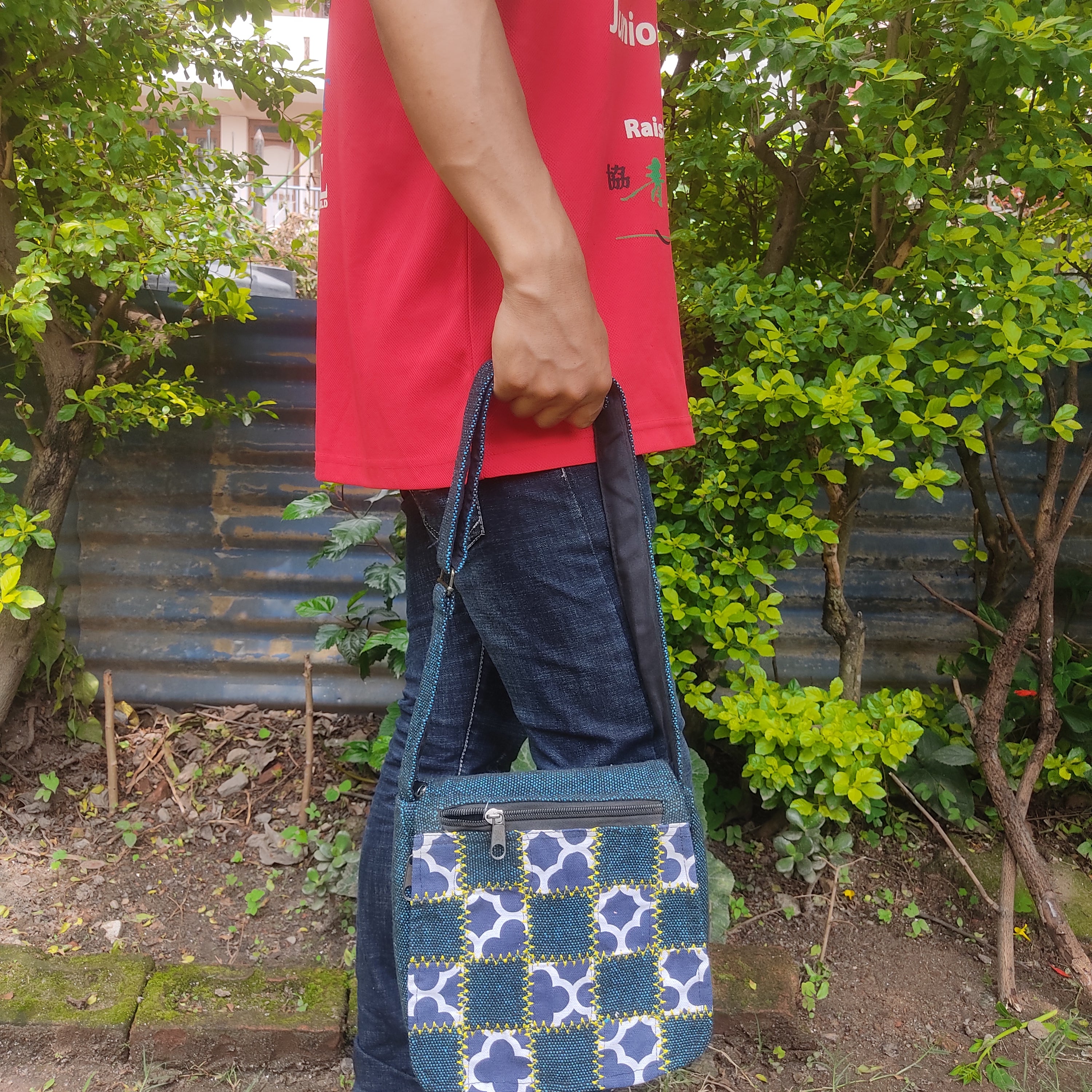 Cotton Patchwork Crossbody Bag - FWOSI