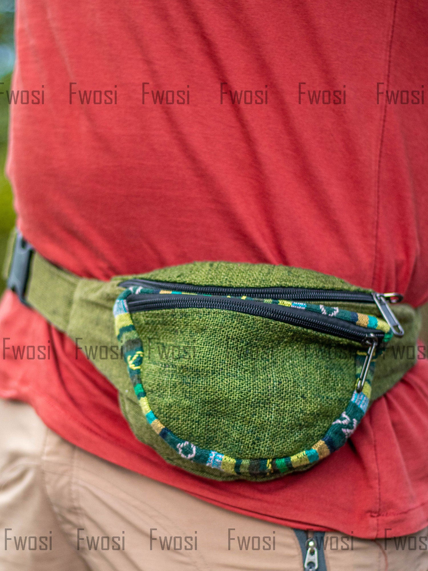 Green Hemp Fanny Pack - Fwosi