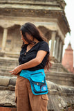 Blue Cotton Fanny Pack -FWOSI