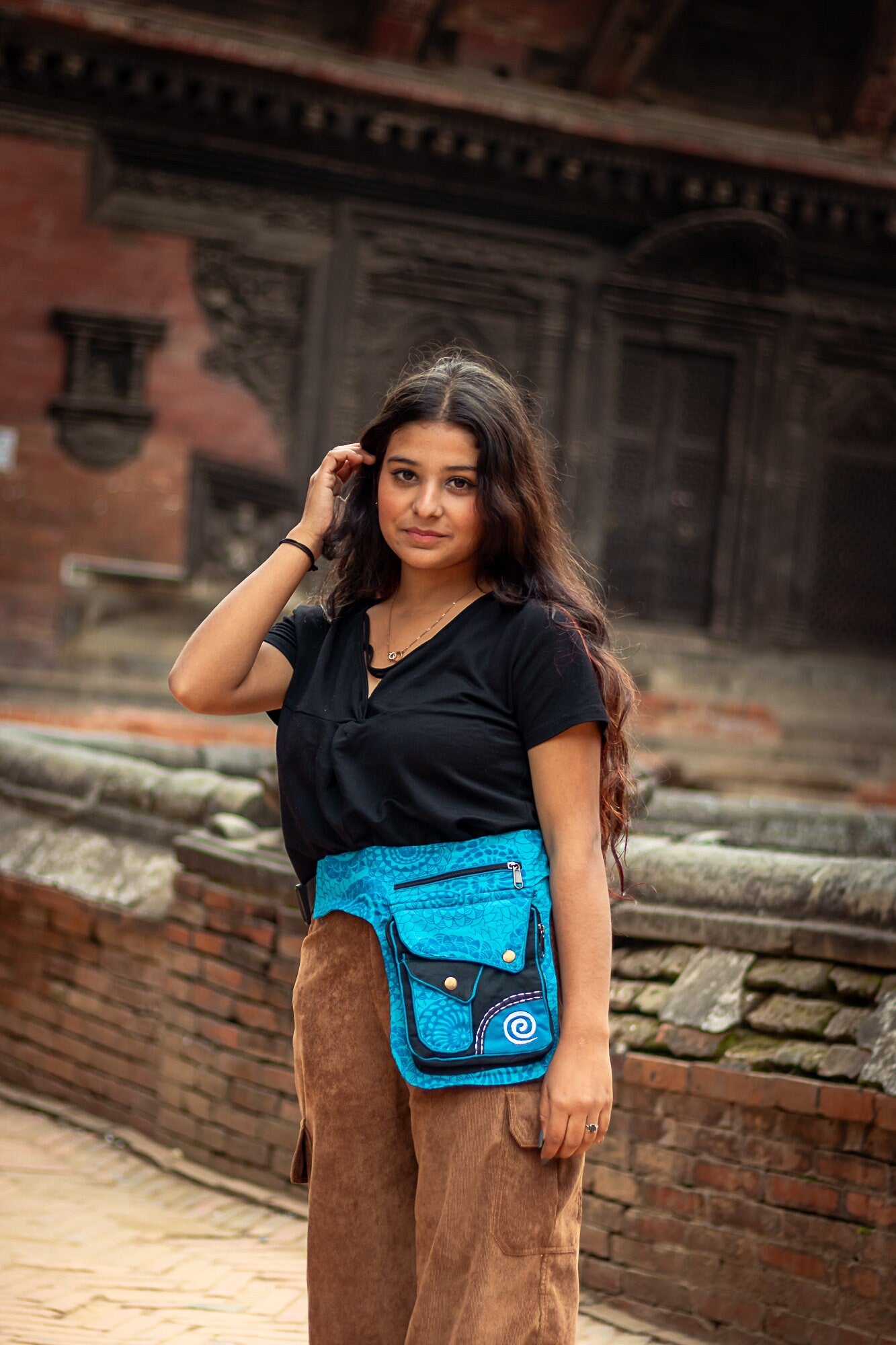 Blue Cotton Fanny Pack -FWOSI