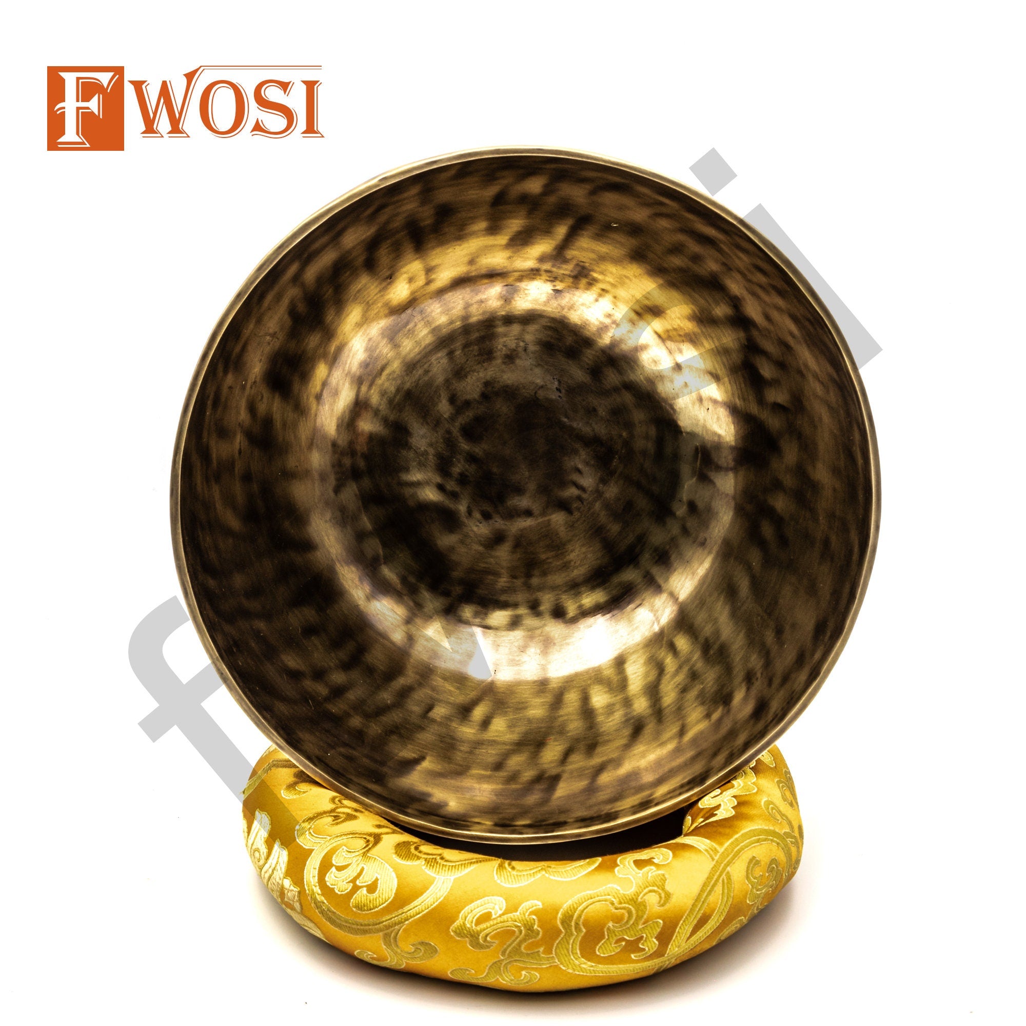 10 Inch Full Moon Tibetan Antique Meditation Ring Healing Bowl