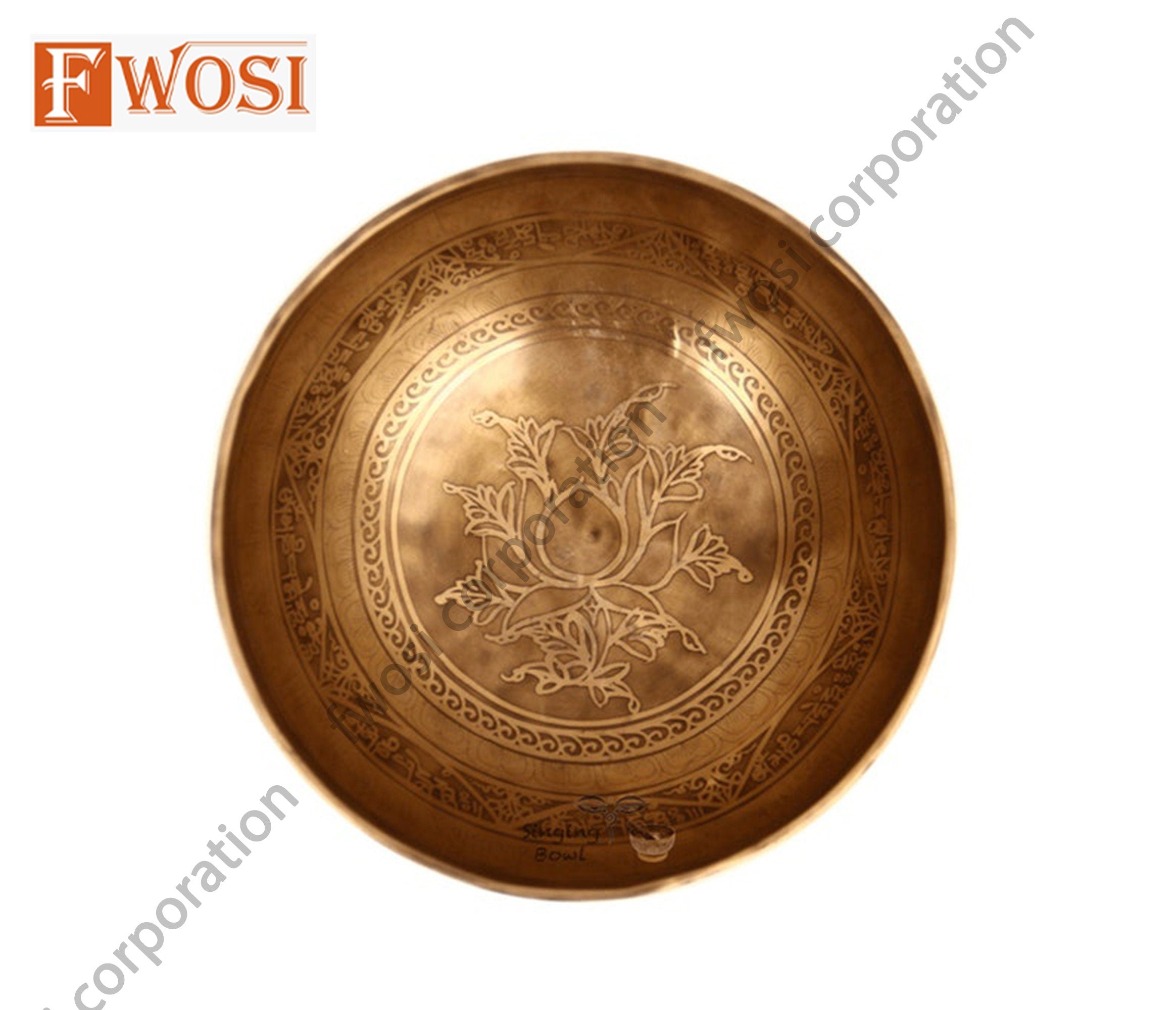 9.5 Inch Antique Tibetan Singing Bowl with Mallet | Meditation Bowl | Chakra Bowl | Yoga Singing Bowl | Mental Health Gift | Self-Care Gift - FWOSI