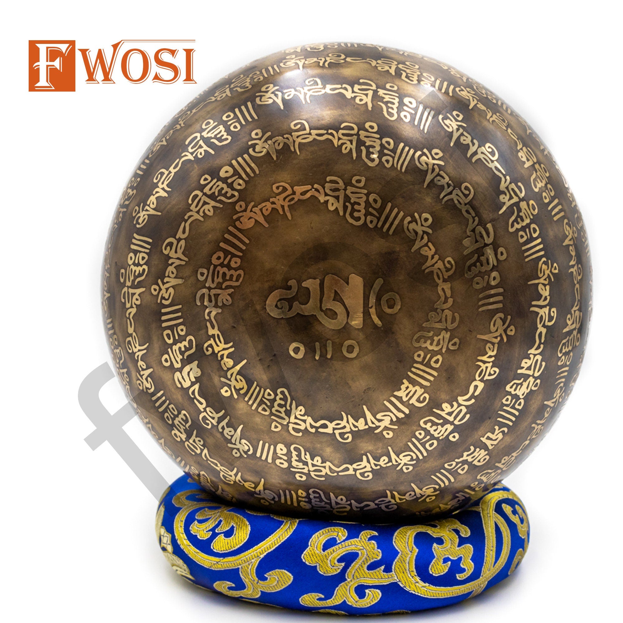 7 Inch Mantra Engraving Tibetan Singing Bowl Mallet Cushion | Antique Meditation Ring Healing Sound Bowl | Offering Bowl | Mindfulness Gift