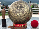 15 Inch Antique Tibetan Singing Bowl with Mallet | Meditation Bowl | Chakra Bowl | Yoga Singing Bowl | Mental Health Gift | Self-Care Gift - FWOSI
