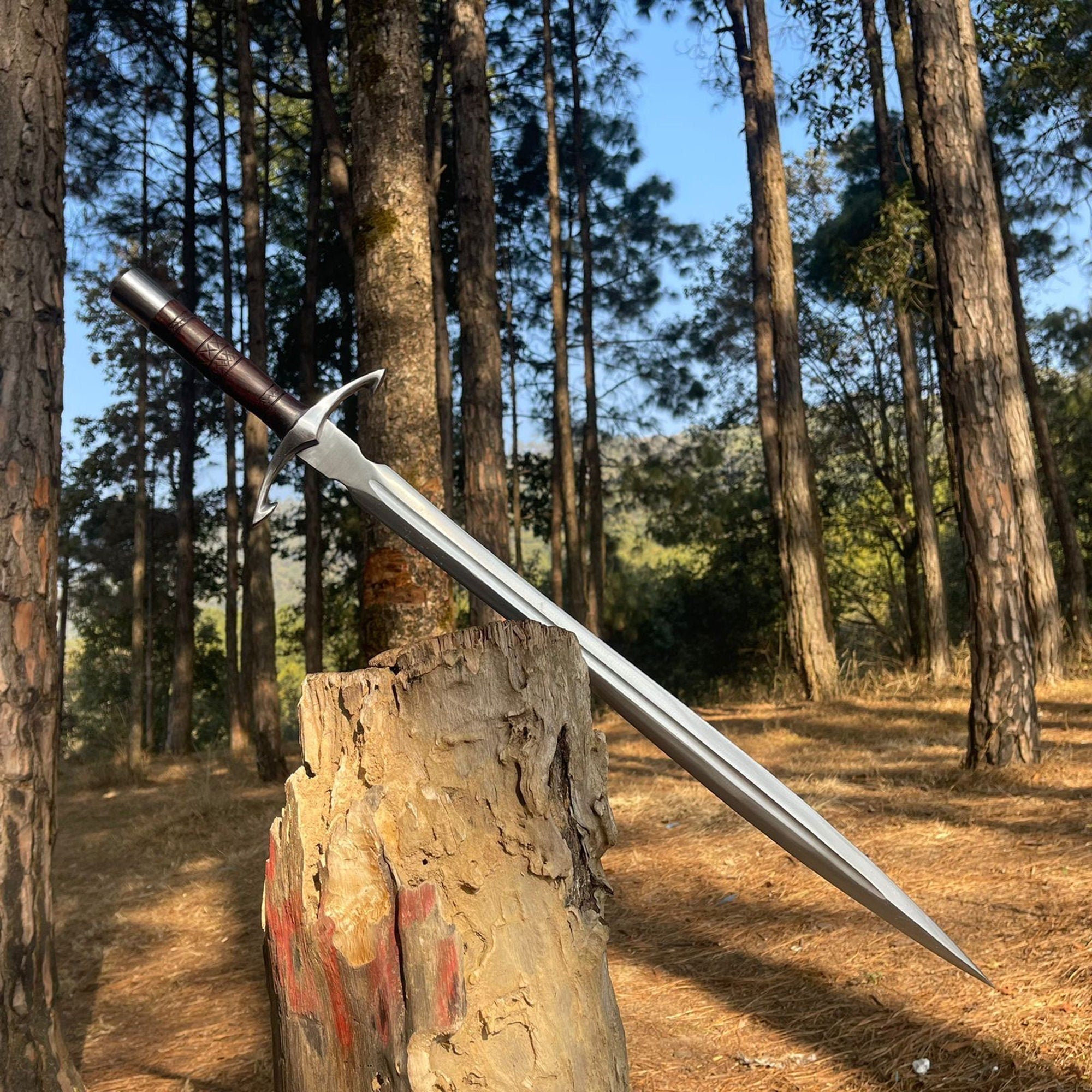 29 inches Blade Greek Achilles Sword, Replica Sword, Hand crafted in Nepal, Tempered Leaf spring of Truck, Sharpen, Ready to Use - FWOSI
