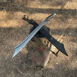 25 Inch Hand forged Machete, Survival Tool, Truck Leaf Spring, Full Tang Knife, Balance water tempered, Sharpen,  Ready to Use - FWOSI