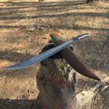 23 Inch Hand forged Machete, Survival Tool, Truck Leaf Spring, Full Tang Knife, Balance water tempered, Sharpen, Ready to Use Kukri Knife - FWOSI