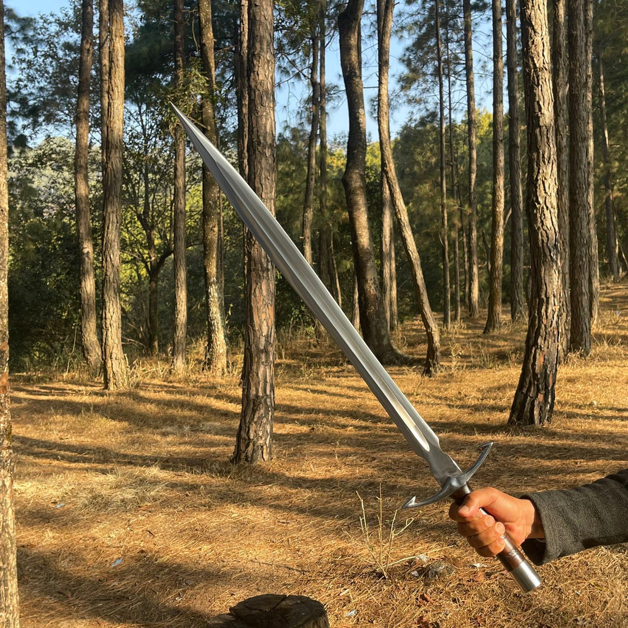 29 inches Blade Greek Achilles Sword, Replica Sword, Hand crafted in Nepal, Tempered Leaf spring of Truck, Sharpen, Ready to Use - FWOSI