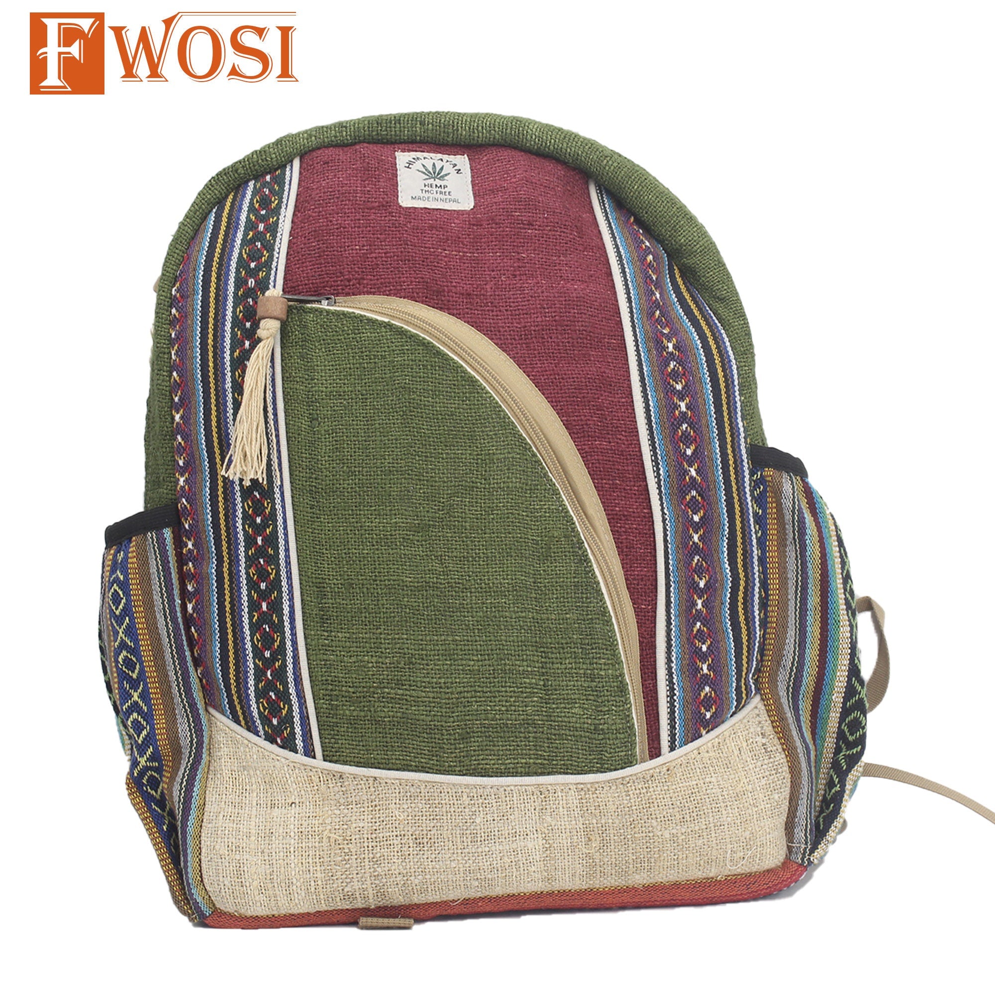 Pure Hemp Hippie Backpack Everyday Bag - FWOSI
