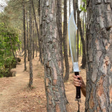 19.5 Inch Hand forged Machete, Survival Tool, Truck Leaf Spring, Full Tang Knife, Balance water tempered, Sharpen, Ready to Use Kukri Knife - FWOSI