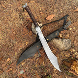 19.5 Inch Hand forged Machete, Survival Tool, Truck Leaf Spring, Full Tang Knife, Balance water tempered, Sharpen, Ready to Use Kukri Knife - FWOSI