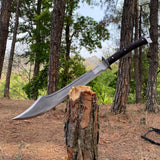 19.5 Inch Hand forged Machete, Survival Tool, Truck Leaf Spring, Full Tang Knife, Balance water tempered, Sharpen, Ready to Use Kukri Knife - FWOSI