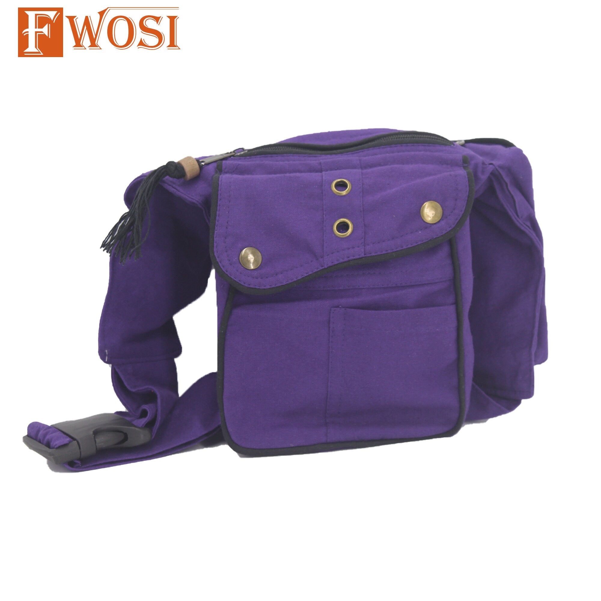 Purple Cotton Fanny Pack - FWOSI
