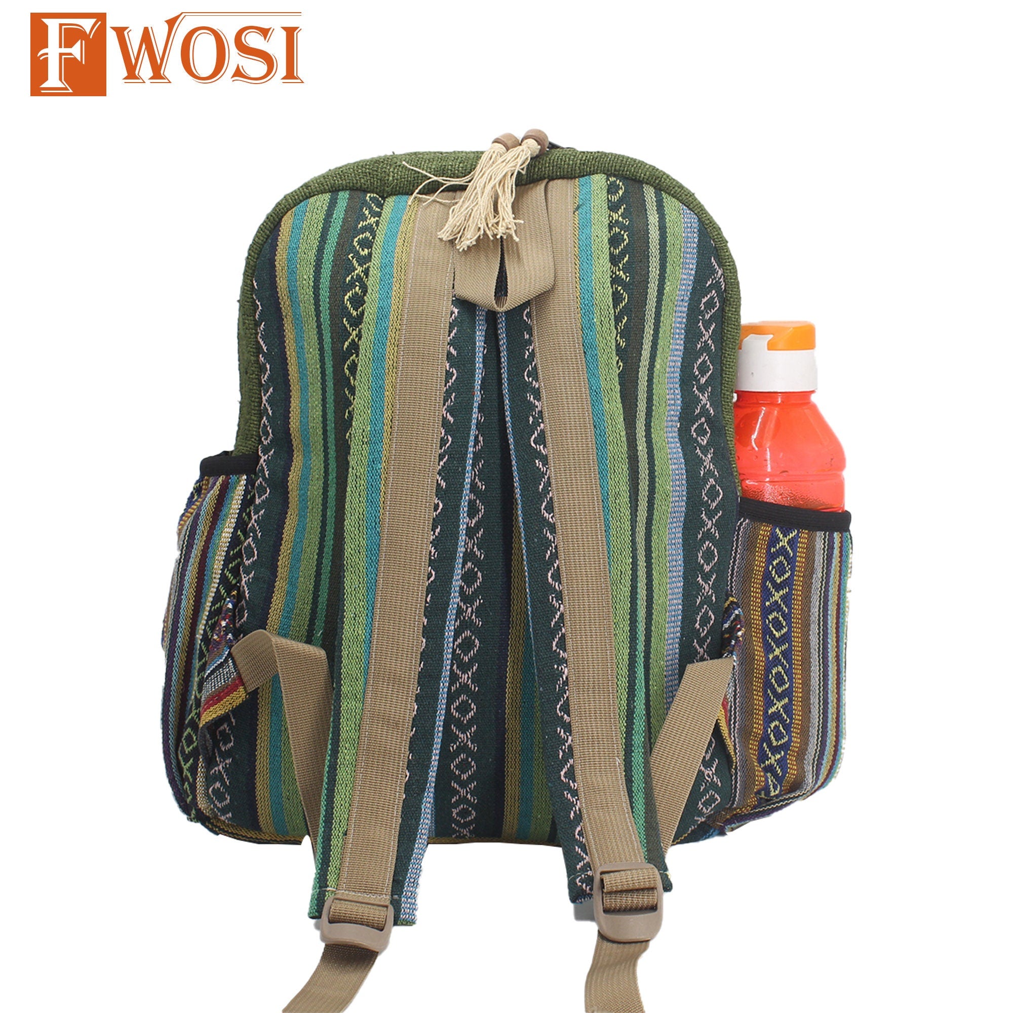 Pure Hemp Hippie Backpack Everyday Bag - FWOSI