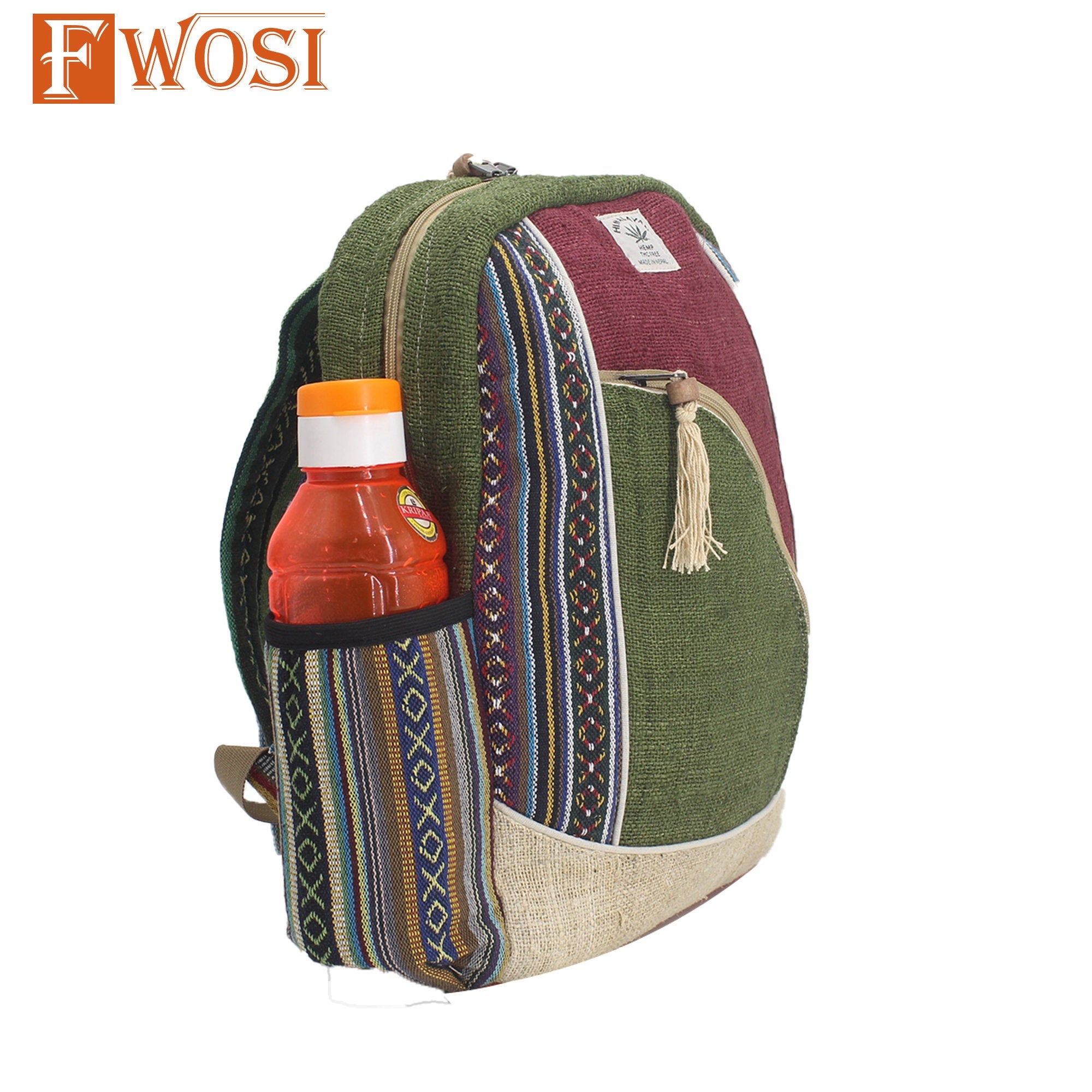 Pure Hemp Hippie Backpack Everyday Bag - FWOSI