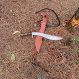 18 Inch Hand forged Machete, Full Tang Knife, Balance water tempered, Sharpen, Survival Tool, Truck Leaf Spring, Ready to Use Kukri Knife - FWOSI