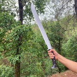 20 Inch Hand forged Machete, Survival Tool, Truck Leaf Spring, Full Tang Knife, Balance water tempered, Sharpen, Ready to Use Kukri Knife - FWOSI