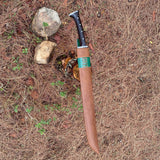 20 Inch Hand forged Machete, Survival Tool, Truck Leaf Spring, Full Tang Knife, Balance water tempered, Sharpen, Ready to Use Kukri Knife - FWOSI