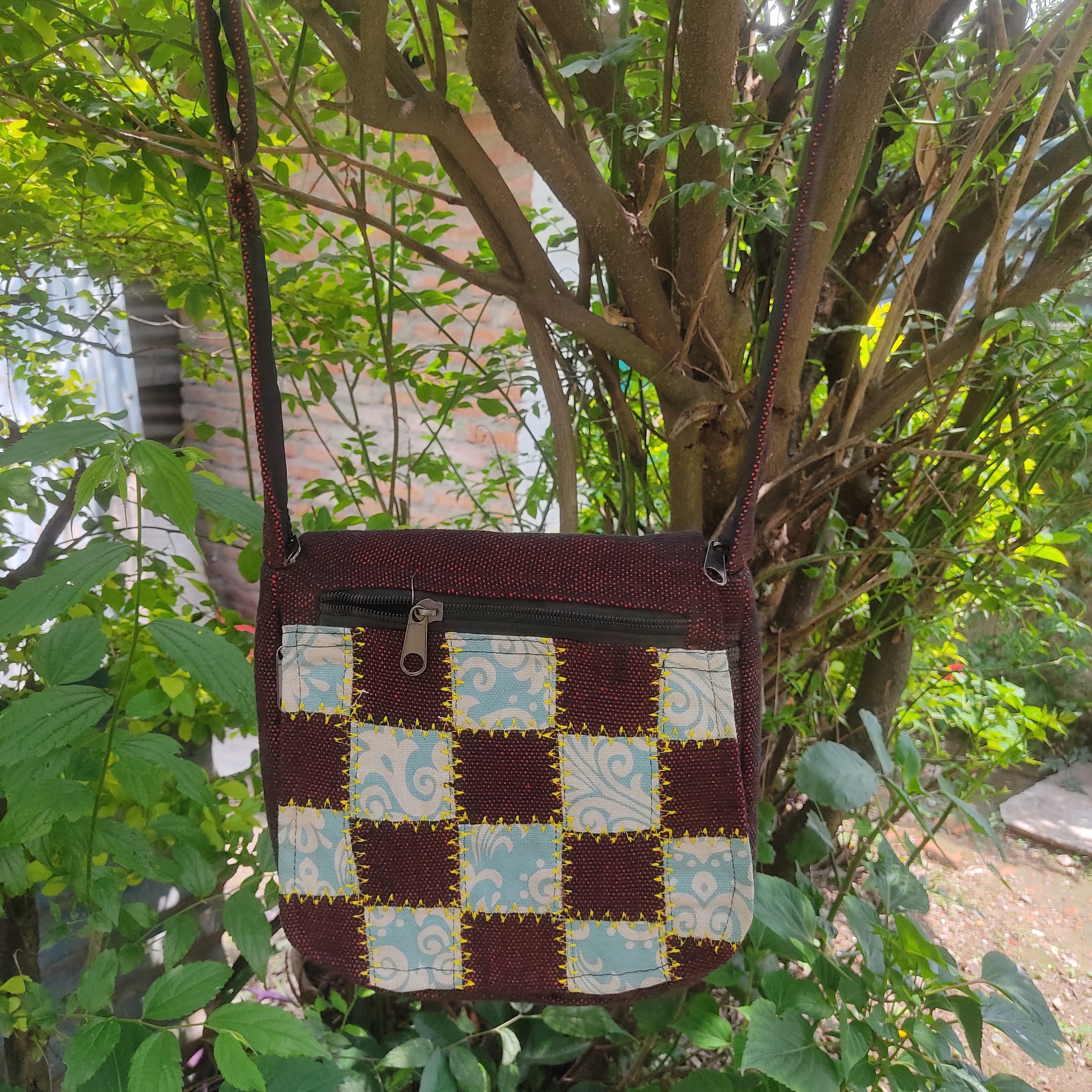 Cotton Patchwork Crossbody Bag - FWOSI