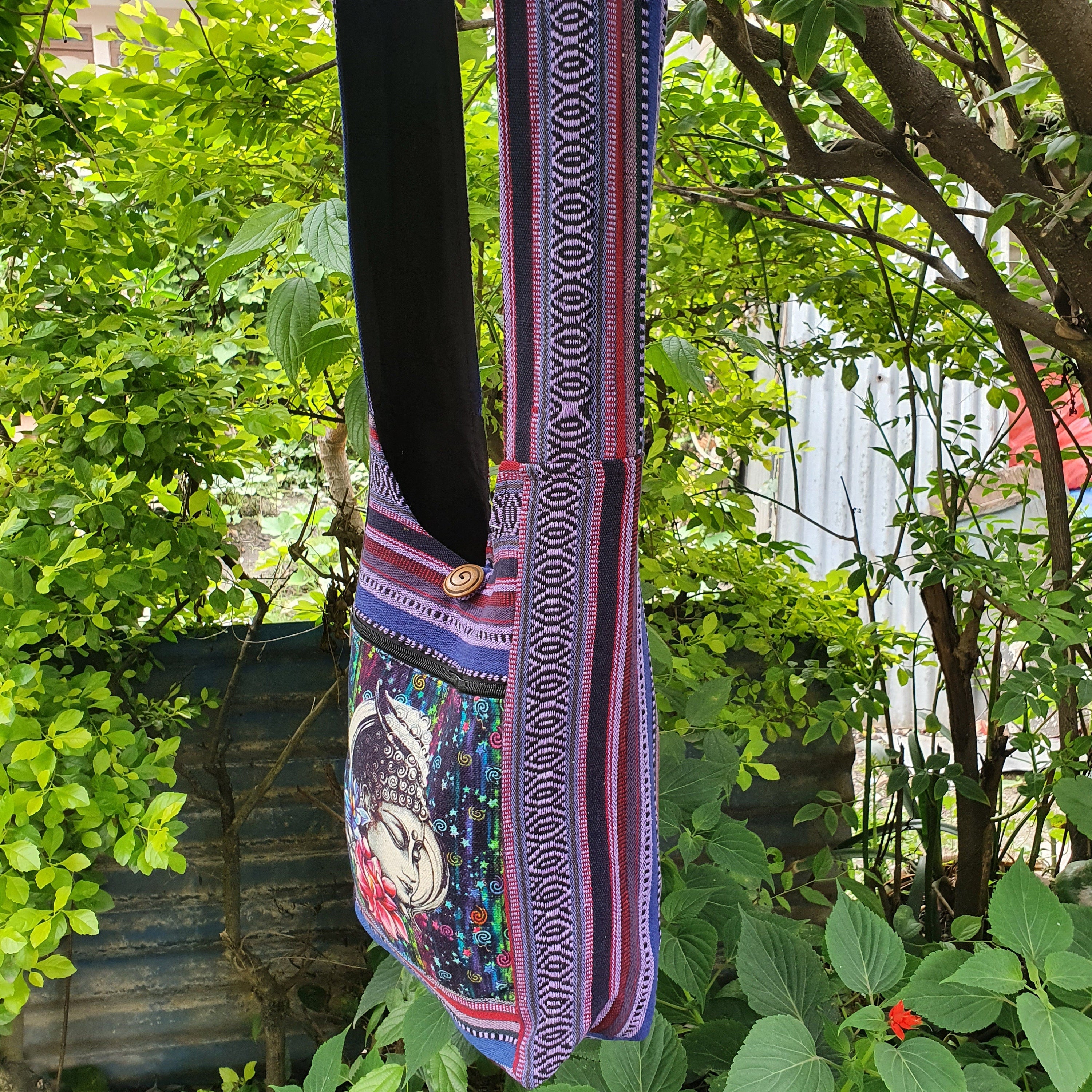 Art Print Cotton Shoulder Bag - FWOSI