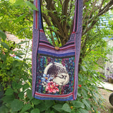 Art Print Cotton Shoulder Bag - FWOSI