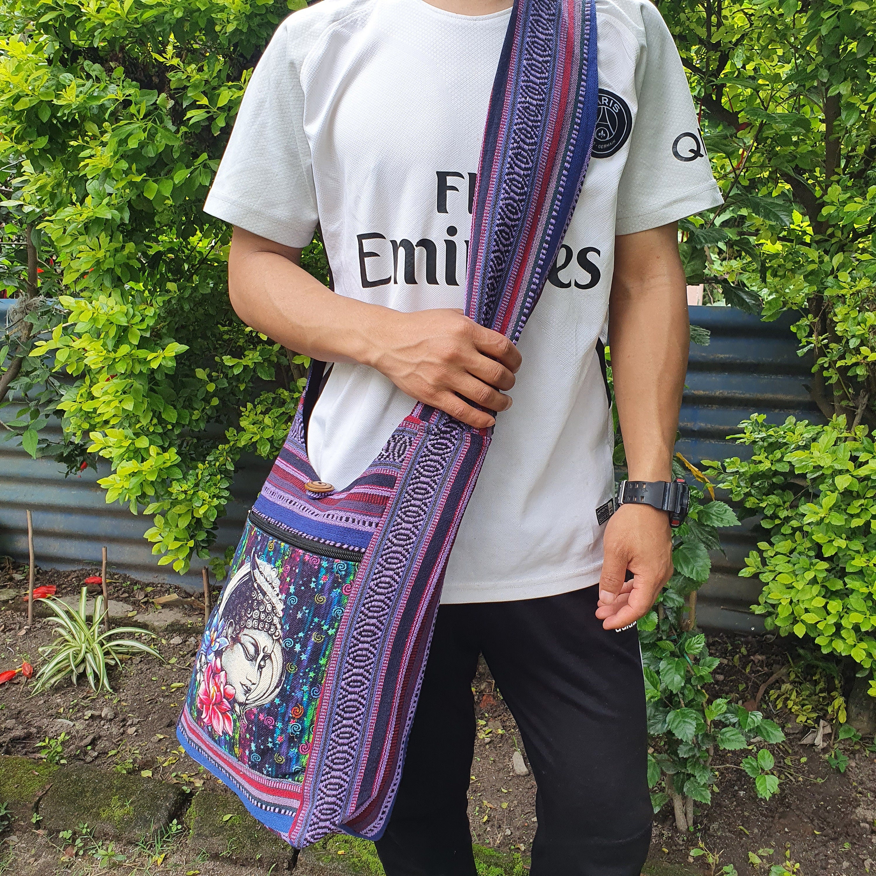 Art Print Cotton Shoulder Bag - FWOSI