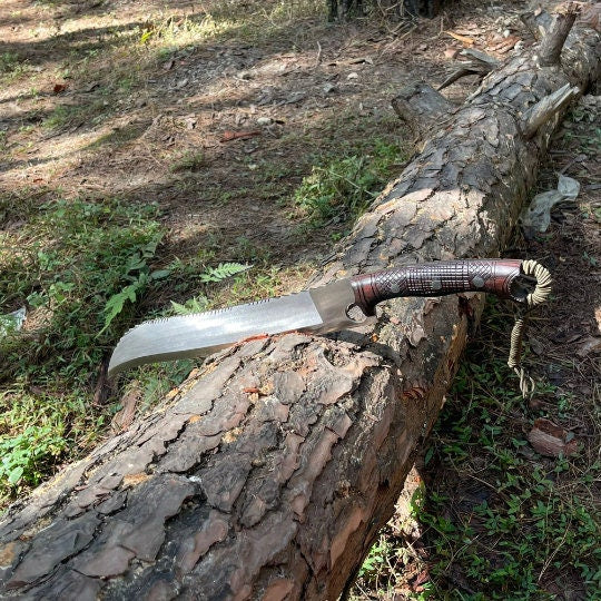 15.5 Inch Hand-Forged Seax Knife Machete Replica | Decorative Collectible Display