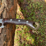 15.5 Inch Hand-Forged Seax Knife Machete Replica | Decorative Collectible Display