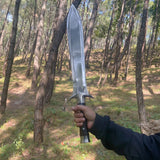 16 Inch Traditional Hand forged Single Handed Short Sword with Leather Sheath, Functional & Sharpened Carbon Steel, Easter Gift for Teen - FWOSI
