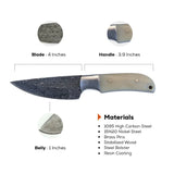 4 Inch Tuskline Damascus Fixed Blade Drop Point Hunting Knife - FWOSI