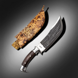 Hand Forged Cleaver Knife with Leather Knife Sheath - Premium Kitchen Tool - FWOSI