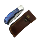 3 Inches Ocean Ridge Damascus Folding Knife with Clean Finish - FWOSI
