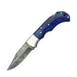 3 Inches Ocean Ridge Damascus Folding Knife with Clean Finish - FWOSI