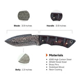 4 Inch Nomad Ridge Damascus Wide Drop Hunter Knife
