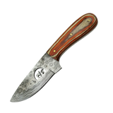 4 Inch Frontier Vista Damascus Fixed Blade Knife for Outdoors