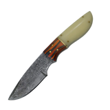4 Inch Sunset Dune Damascus Knife - Fixed Blade with Low Belly Design