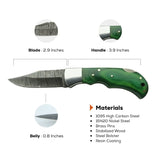 3 Inches Forest Ridge Damascus Folding Knife for Outdoor Use