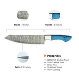 Azure Canyon Damascus Chef Knives Collection
