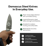 4 Inch Ivory Trail Damascus Full Belly Drop Hunter Knife