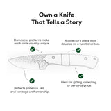 4 Inch Ivory Trail Damascus Full Belly Drop Hunter Knife