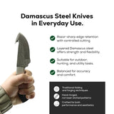 3.2 Inch Turquoise Damascus Steel Talon Ring with Unique Inlay