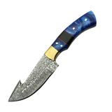 4 Inch Abyss Damascus Gut Hook Knife with Strong Blade
