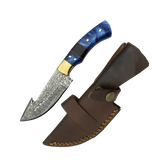 4 Inch Abyss Damascus Gut Hook Knife with Strong Blade - FWOSI