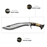 13-Inch Handmade Gurkha Kukri Knife with Leather Sheath | Collectible & Gift