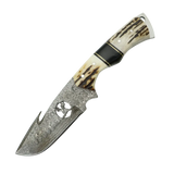4 Inch Highland Stag Damascus Gut Hook Knife - A Hunter's Premium Companion
